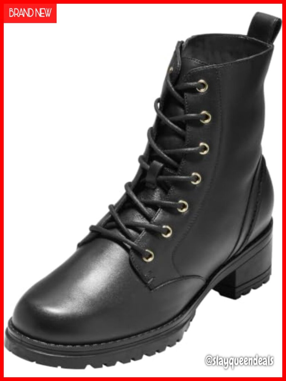 Waterproof Leather Lace-Up Combat Boots Cushioned